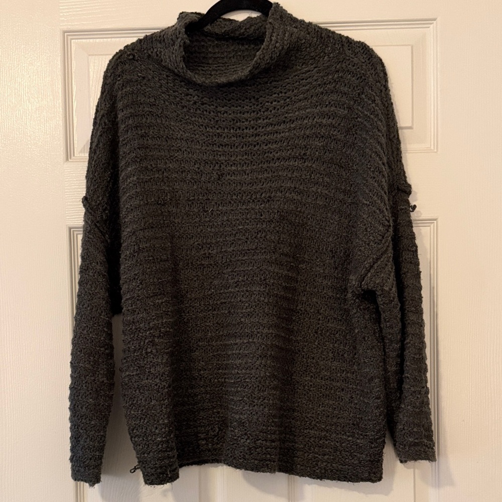 Aerie Heather Gray Fuzzy Sweater